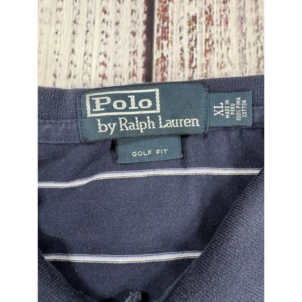 Polo Ralph Lauren Men's Shirt‎ Blue Striped Short Sleeve Size XL